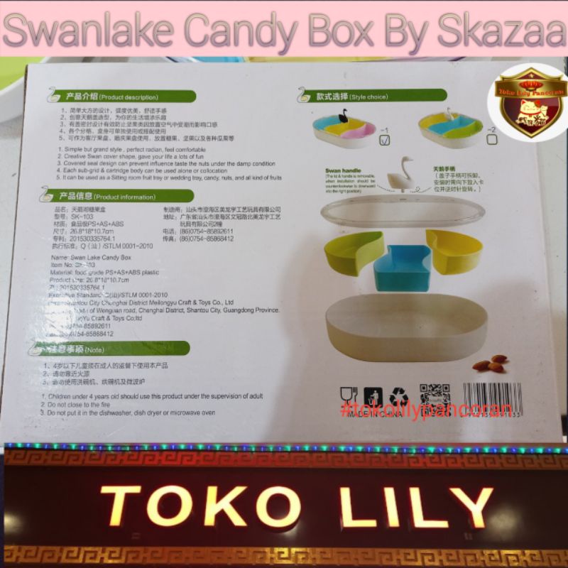 Toples Permen Buah Coklat Kacang / Tempat Permen / Candy Box Swanlake Angsa / Tempat Penyimpanan Serbaguna