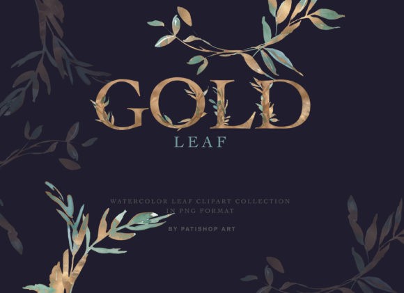 Gold Alphabet Leaf Clipart - JPEG Ultra HD