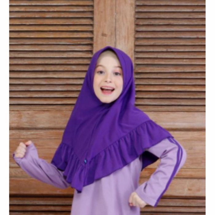 Khimar Ungu Tua Raggakids Anak (Pet)