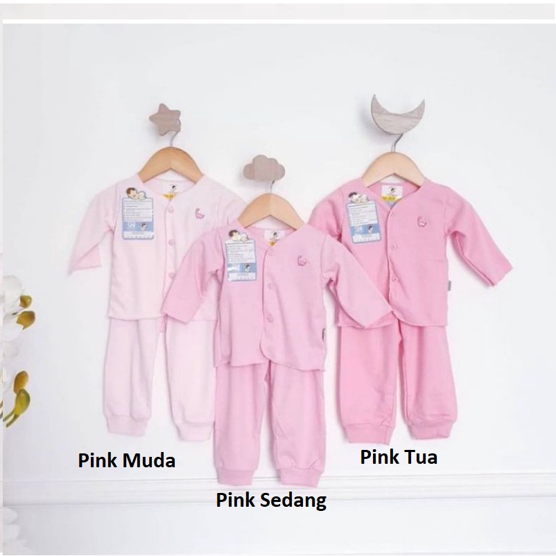 Baju Bayi Anak Perempuan Laki Laki Setelan Panjang Polos  0-6 Bulan Baby Hai 1pcs