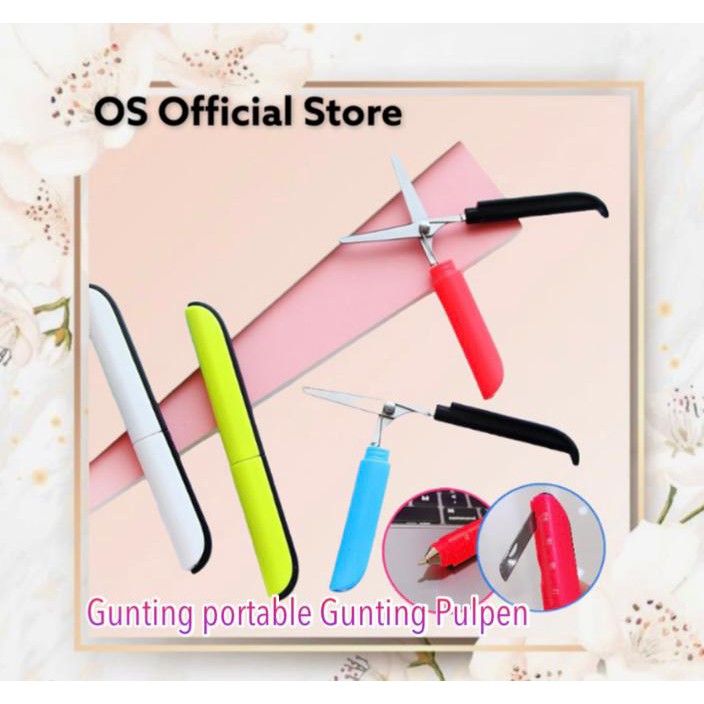 OS Gunting Portabel Gunting Pulpen Gunting Lipat Mini Portable Import