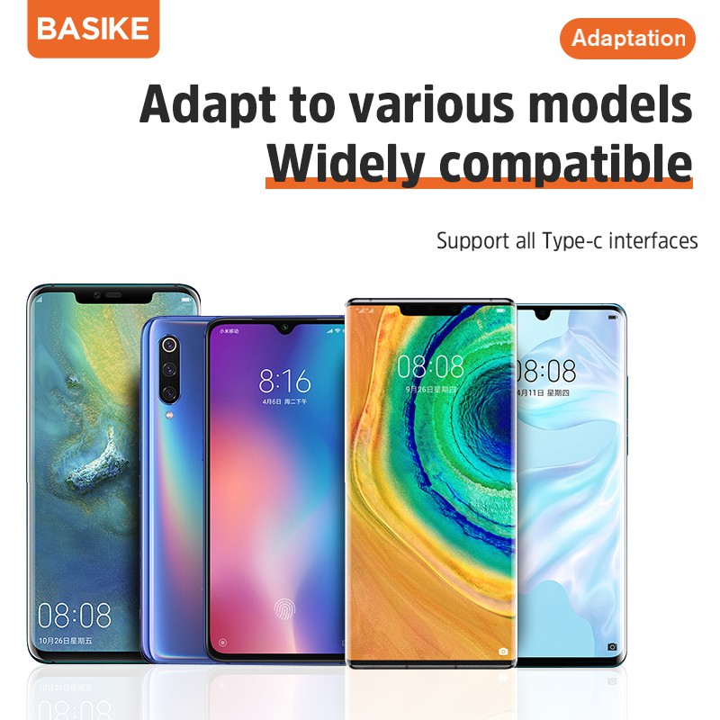 Kabel Data Type C Fast Charging BASIKE Cable Android Tangle-free Charger Xiaomi Oppo Samsung Vivo