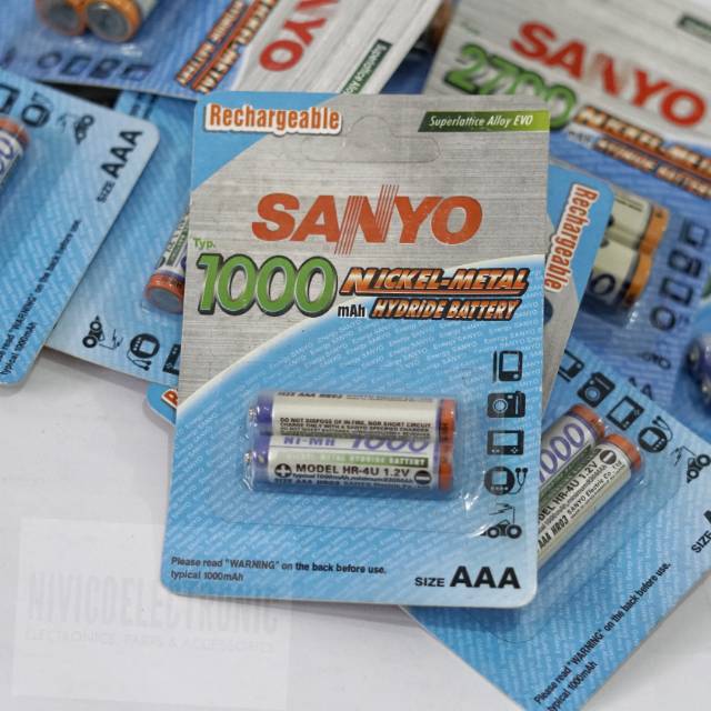 Baterai AAA A3 SANYO 1000 mah Nickel-metal Hydride baterai Rechargeable