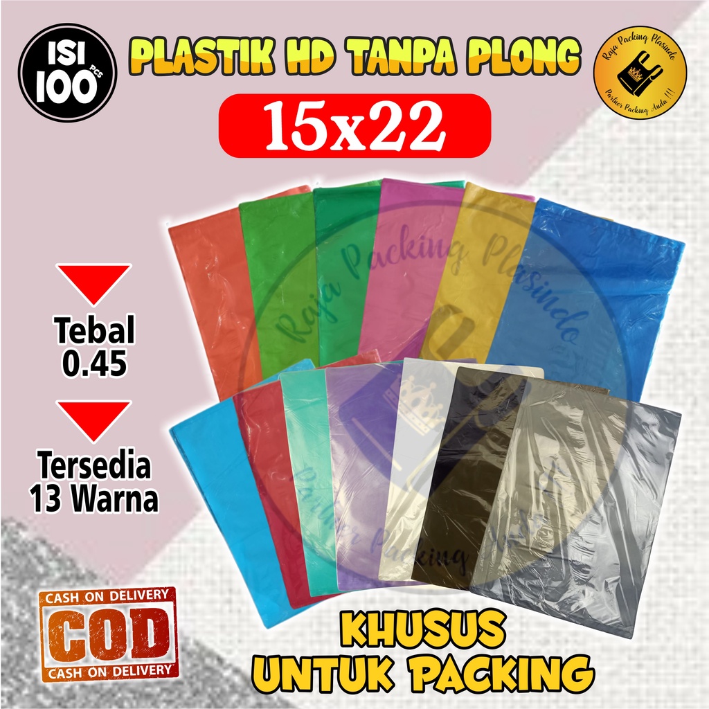 &lt; Isi 100 pc &gt; Plastik Packing HD Tanpa Plong Khusus Packing Uk 15x22 Plastik Olshop Plastik Packing Olshop murah