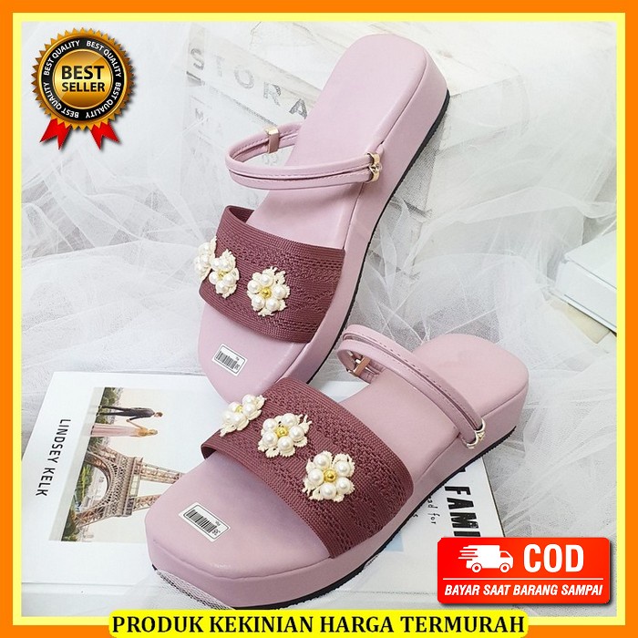 Ms_ Sandal Wedges Wanita Pita Besar - Wdt Sendal Wadges Wanita Sandal Ibu Ibu Kekinian Wedges Wanita