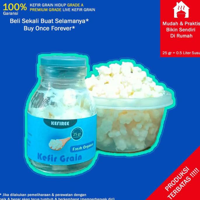 

100% Bibit Kefir Hidup /Kefir Grain (Fresh Organic) Grade A - Kefiree Original