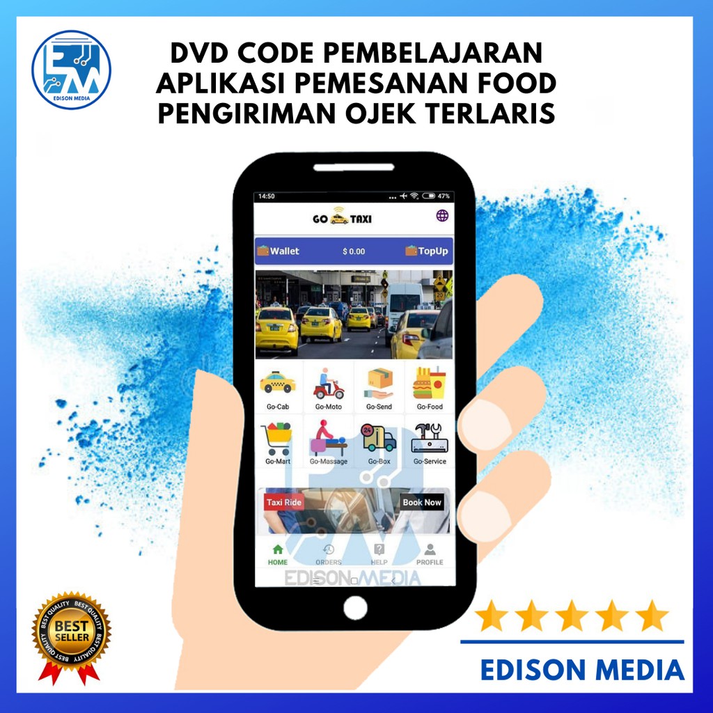 DVD Code Pembelajaran Aplikasi Pemesanan Food Pengiriman Ojek Terlaris
