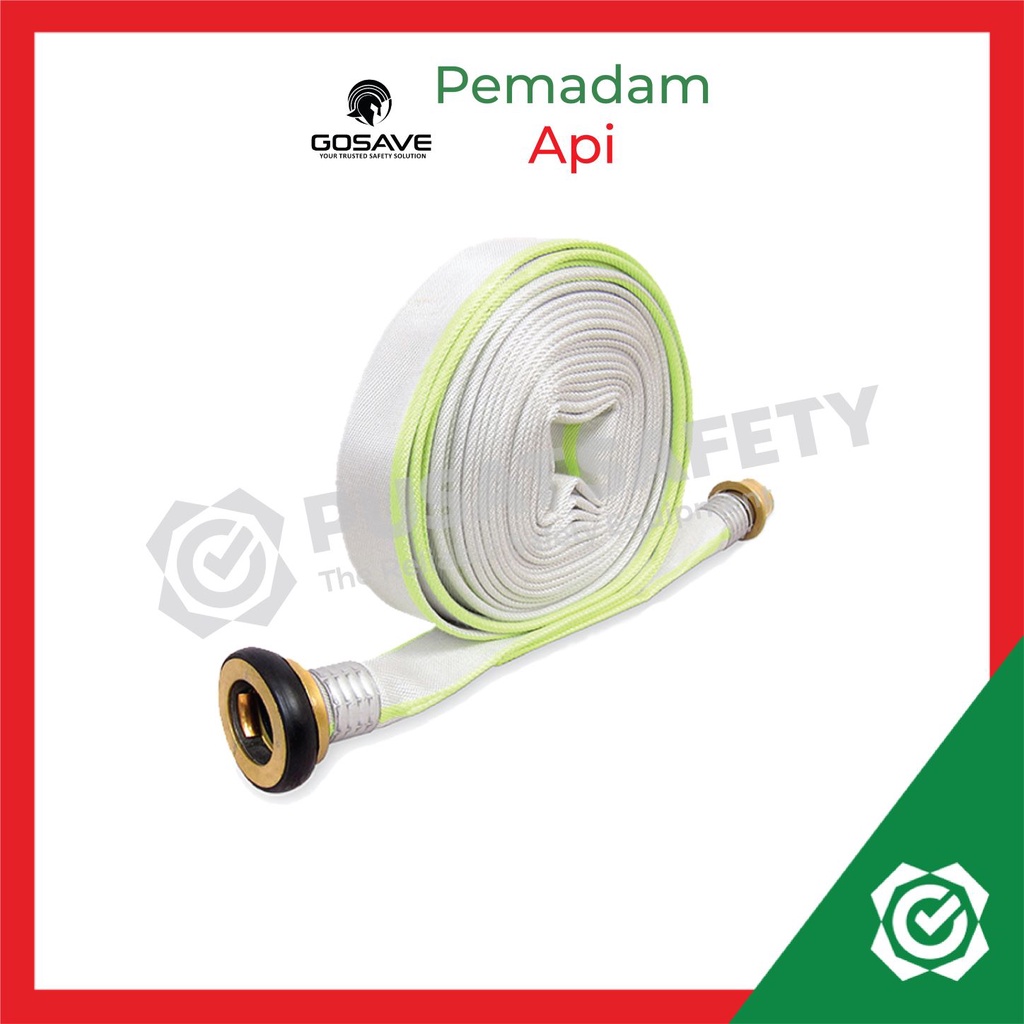 Selang Pemadam Kanvas Fire Hose 2.5 inch x 20 Mtr Gosave 10 Bar dan Coupling