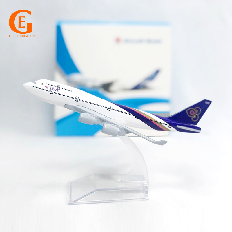 Thai Airways Boeing 747model Pesawat Die-cast Alloy Metal B747 Pesawat Airways Model Mainan 16CM