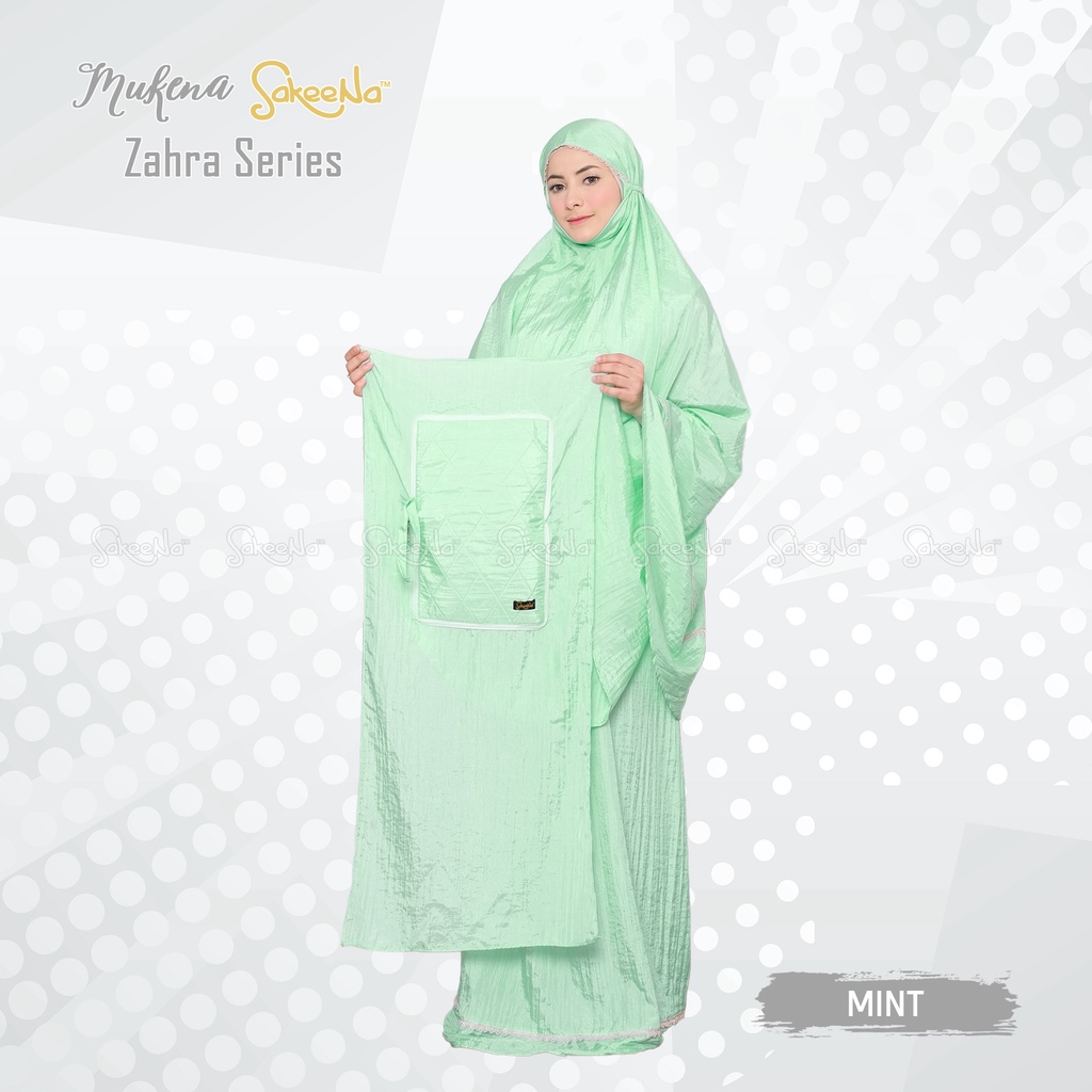 mukena zahra series sakeena travel parasut sajadah