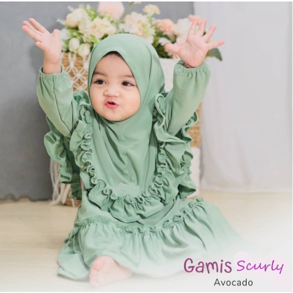 Baju Bayi Perempuan 0 1 2 3 4 5 6 7 8 10 11 12 Bulan 1 2 Tahun Curly Pakaian Muslim Anak Perempuan S