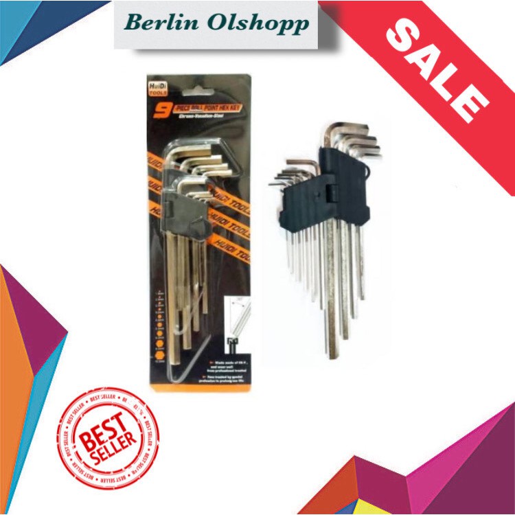 Kunci L Panjang 9 Piece Hex Key Kunci L 1 Set