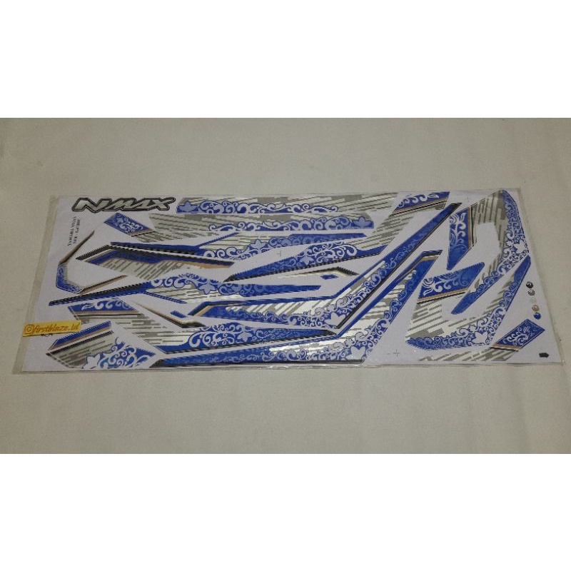 STRIPING NMAX OLD DECAL GLOSSY BIRU BATIK 1 SET POTONGAN