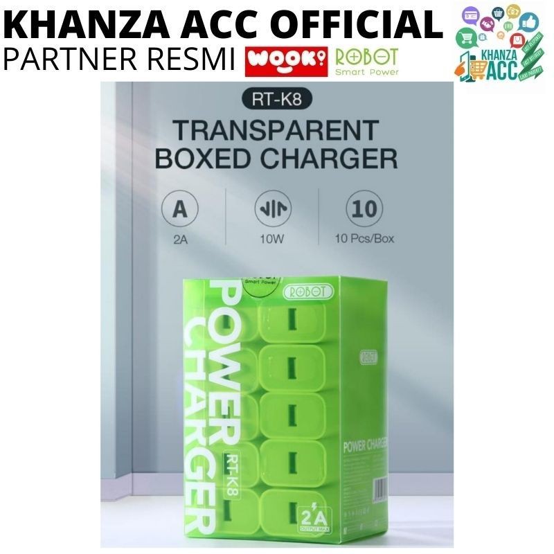 KHANZAACC Charger Robot RT-K8 10W 2A Small &amp; Portable ( 1 Kotak 10 Pcs )