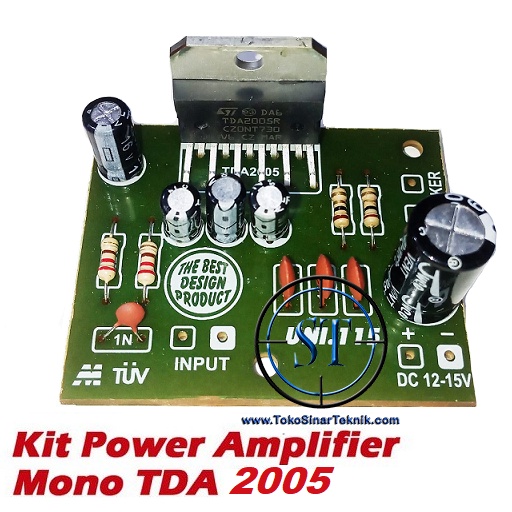 Kit Power Mono TDA 2005 20W Bridge Power Amplifier Mini IC TDA2005 (Mono) 12VDC Aux 20 Watt RMS