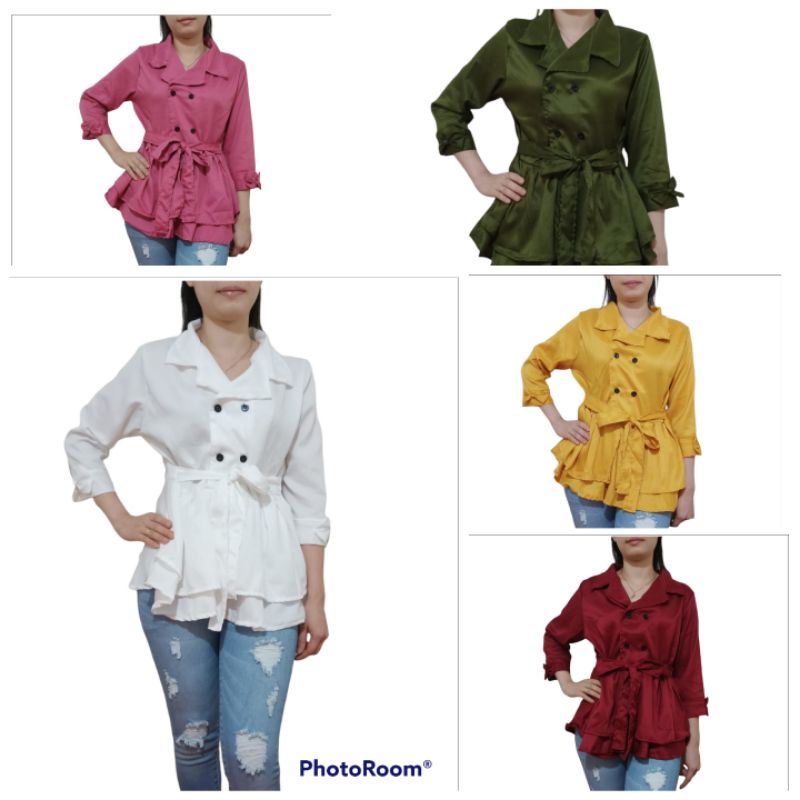 Atasan Wanita Korea Lengan Panjang Astri Tunik Casual