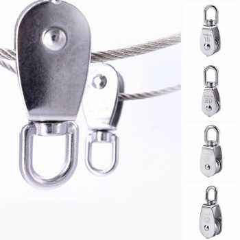 Katrol Kerekan Mini Serbaguna Swivel Pulley Stainless Steel / Alat Bantu Angkat Barang Berat Dan Timba Air Sumur / Catrol Kerekan Erekan Derek Angkat Barang Beban Gantung Serbaguna / Kerekan Alat Bantu Pindah Barang Berat Praktis Kuat Berkualitas