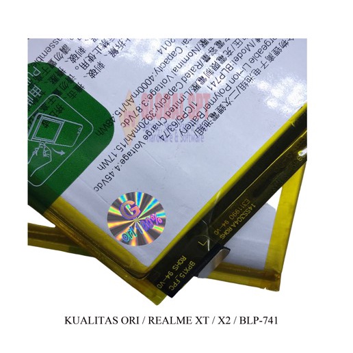 KUALITAS ORI / BATERAI REALME BLP741 / BATRE / BATERE REALME XT / X2