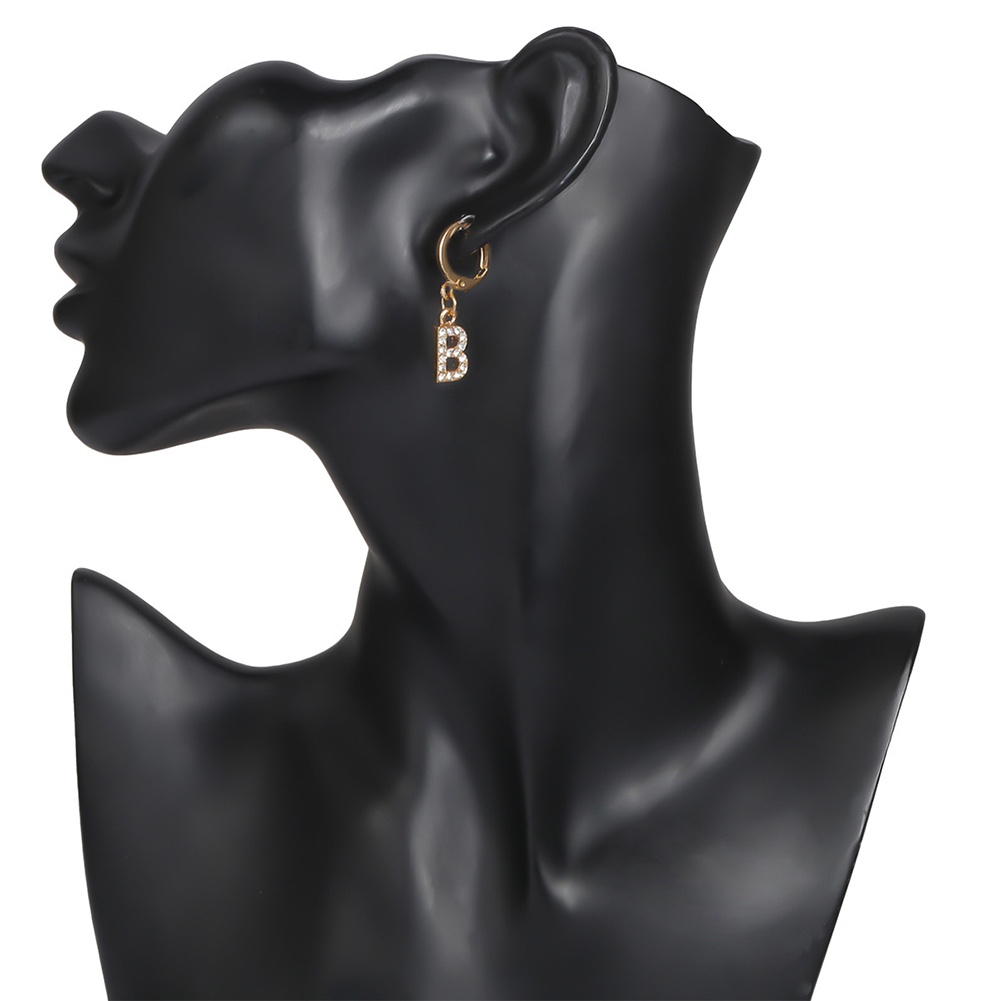 Hu Hu Hu Hu Hu Alat Bantu Pasang Kacamata♡ 4pcs / Set Anting Hoop Desain Tulisan Bintang Butterfly Aksen Berlian Imitasi Untuk Wanita