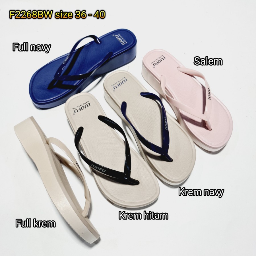 jelly sandal jepit wanita luofu import sendal cewek karet F2268BW