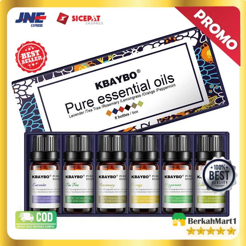 KBAYBO Pure Essential Oils Minyak Aromatherapy 10ml 6PCS - K-E2