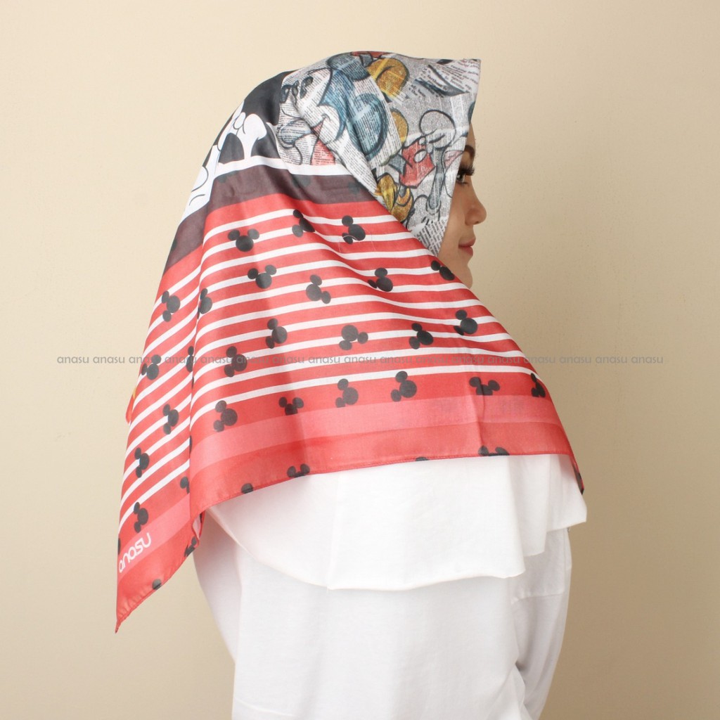 Voal Print scarf motif mickey mouse 097 Termurah by anasu