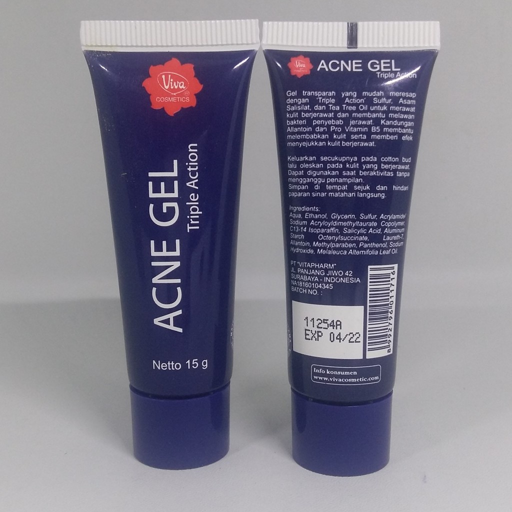 VIVA ACNE GEL TRIPLE ACTION OBAT TOTOL JERAWAT ACNE CREAM