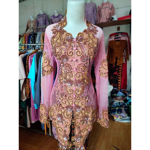 kebaya payet akad mewah murah