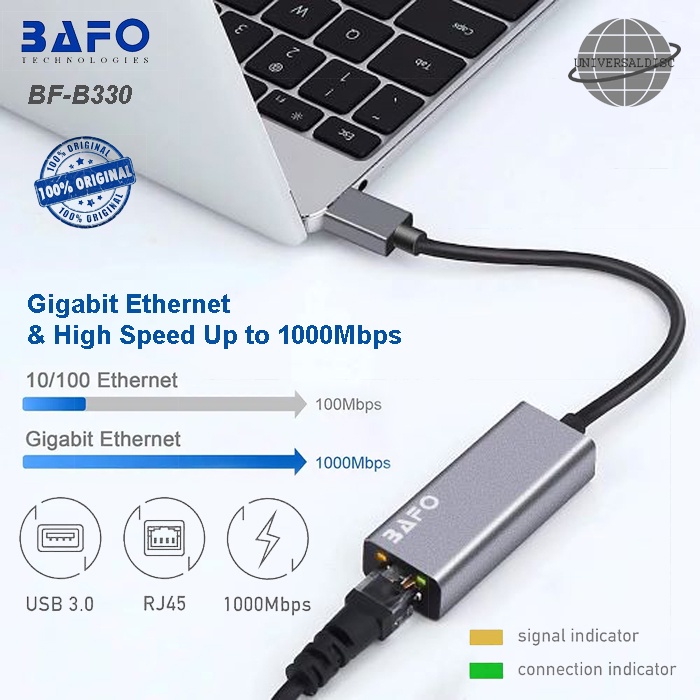 USB 3.0 to LAN BAFO BF-330 Gigabit - USB LAN Bafo - USB to LAN Bafo