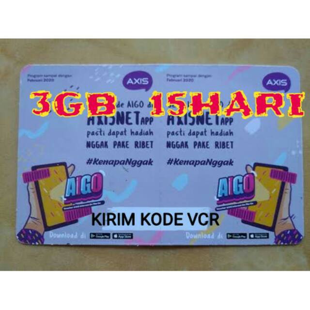 VOUCHER AXIS 3GB 15 HARI (KIRIM KODE VOUCHER)