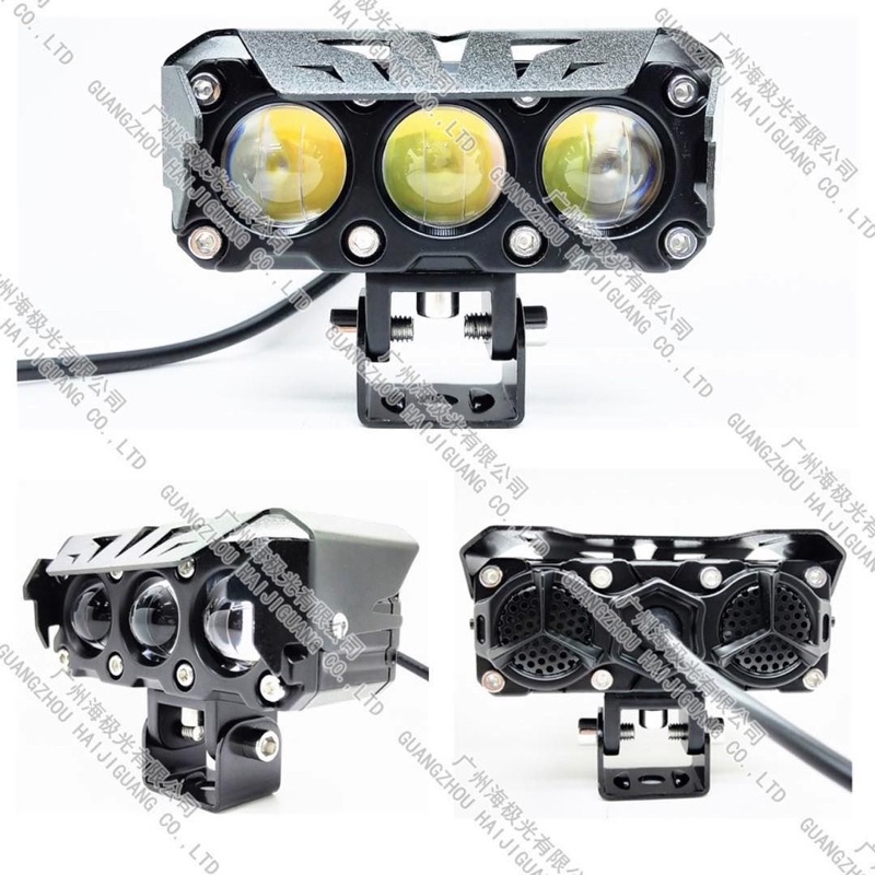 LAMPU TEMBAK LED FOGLAMP HJG SQL 4MATA 3 MATA 60W 60WATT HIGH LOW LASER GUN PUTIH KUNING MERK HJG ORIGINAL HARGA 1PCS