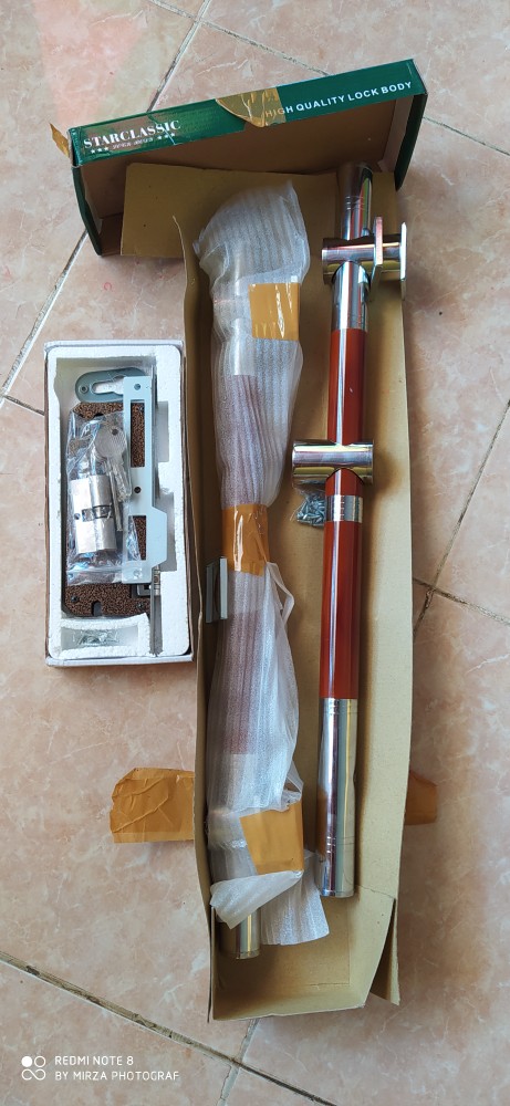 Gagang Pintu Rumah 60 Cm Dan 1 Set Body Kunci Tarikan Pintu Stainless Handle Minimalis
