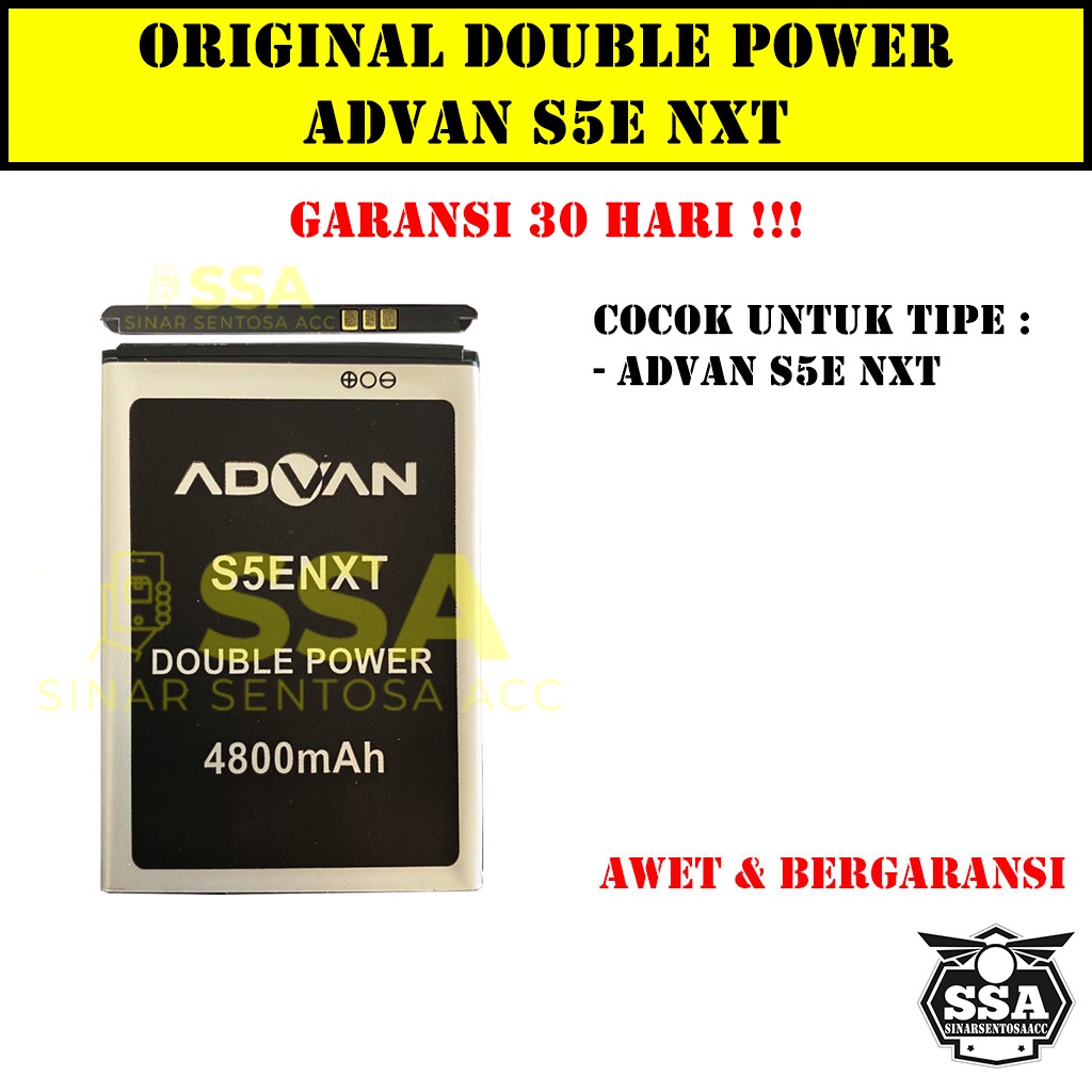 Baterai Original Double Power Advan S5E NXT Batre Batrai Batrei Battery s5enxt s 5e s5 e nxt Ori HP Batu Batere Garansi Murah Awet