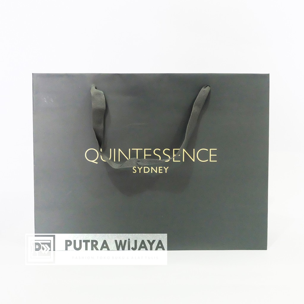 

Paper Bag (Tas Kertas) Sisa Export Quintessence Sydney Abu-abu Gelap Tali Pita