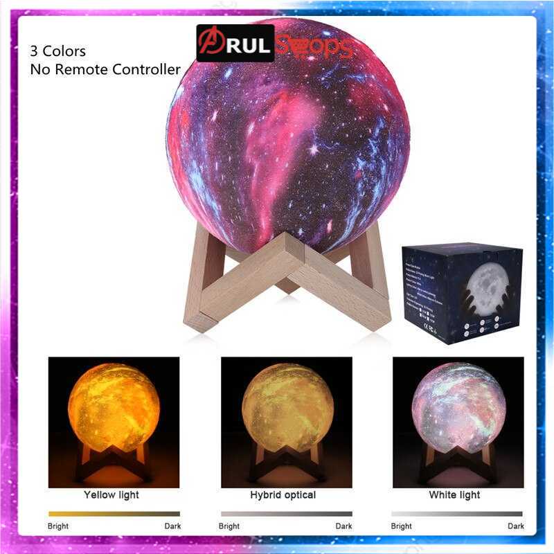 Coquimbo Lampu Tidur 3D Printed Moon Night Light Table Lamp - 3DPSL