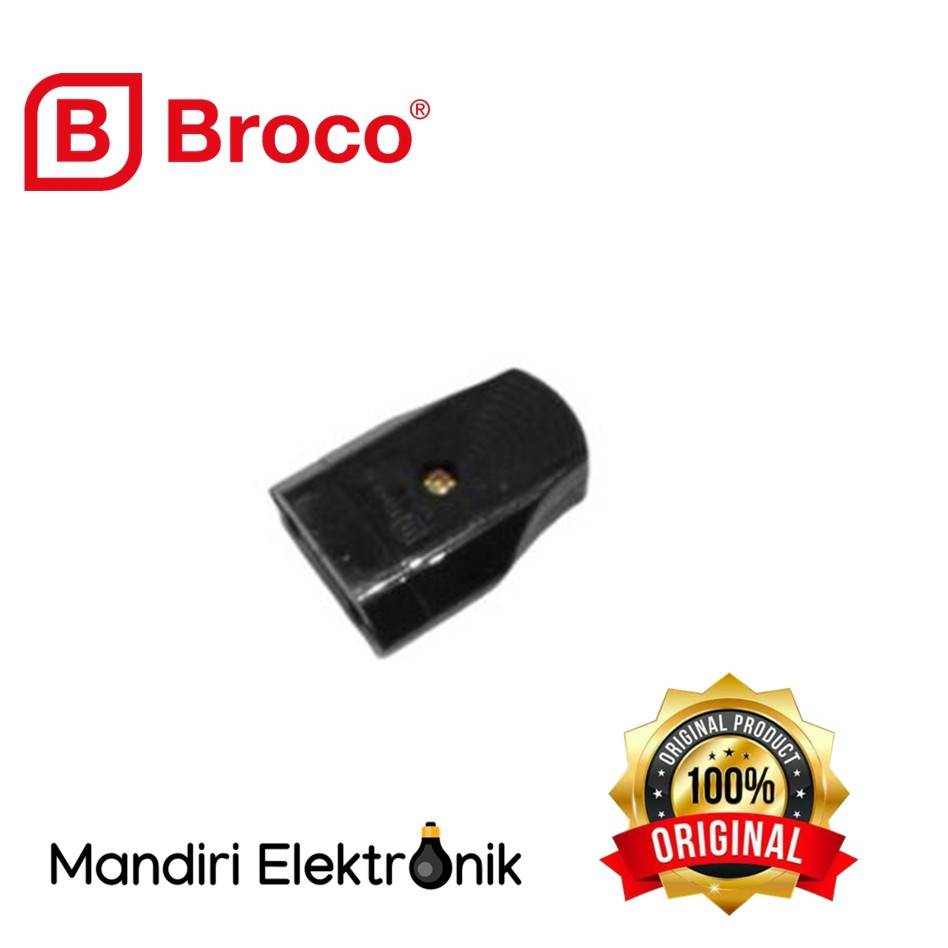 Steker Kontra Gepeng Broco 334LN - Colokan Female Cewe Gepeng Hitam Broco