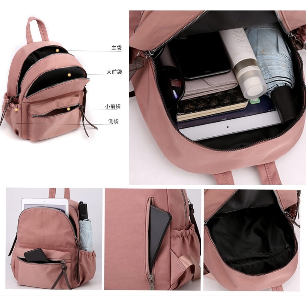 TAS RANSEL WANITA 3 RESLETING ANTI AIR KOREA LUSCA TA454P3 MINI BACKPACK CEWEK KEKINIAN PREMIUM GENDONG PUNGGUNG MURAH KECIL MPORT BATAM