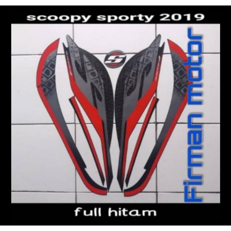 striping sticker list body scoopy 2109 full hitam