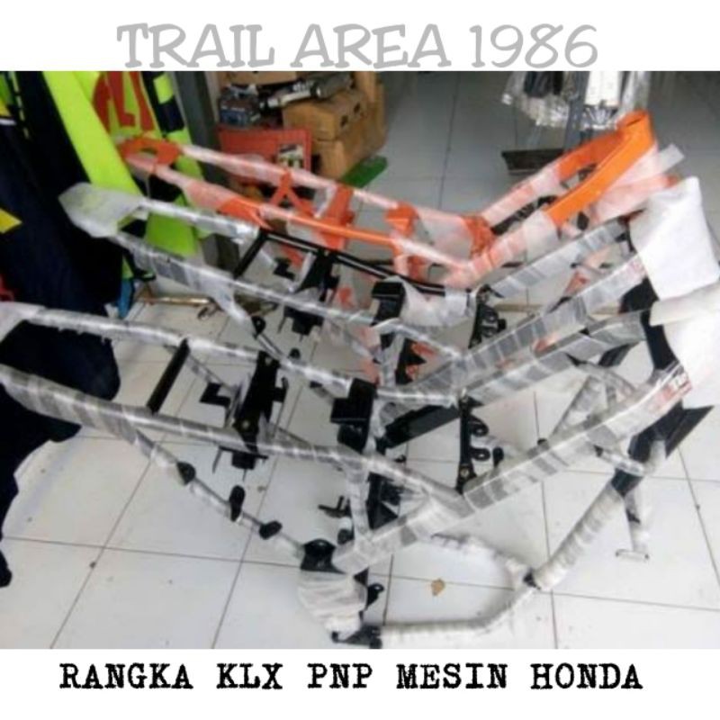 Rangka Frame Body Motor Trail KLX HUTECH PNP Mesin Honda Tiger Mega Pro GL Mesin Tegak