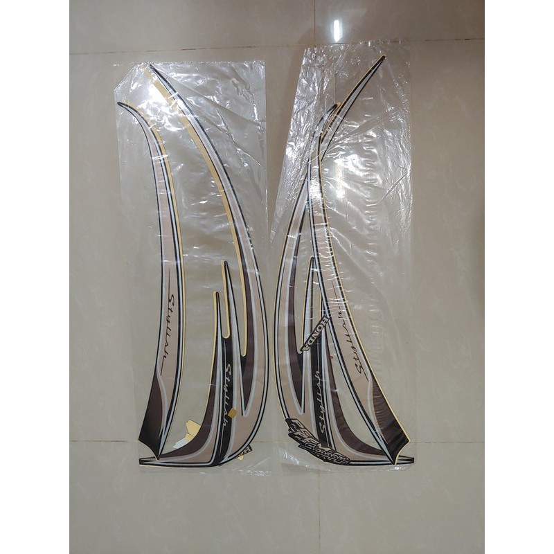 Stiker Bodi & Lis Body & Striping Scoopy 2014 Stylish Hitam Gold