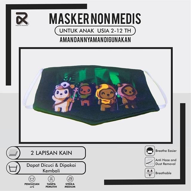 Masker Motif Kartun Anak