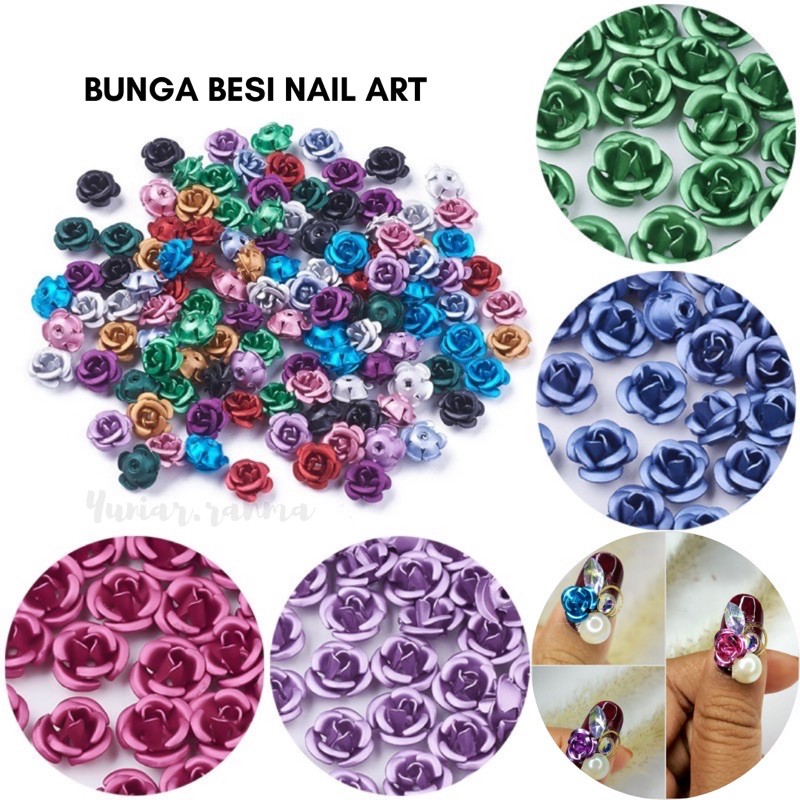 BUNGA ALMUNIUM NAIL ART , BUNGA RESIN ,NAIL ART ,BUNGA KUKU