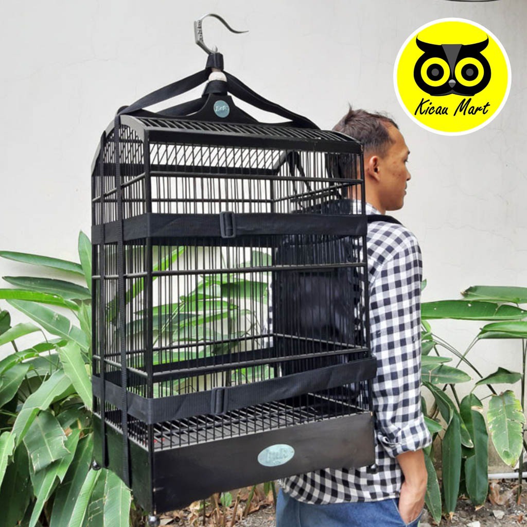 TAS BURUNG TAS GENDONG BAWA SANGKAR KANDANG MURAI KACER LOVEBIRD TAS 4 TALI BENTUK KOTAK SEMPATI TS4KT