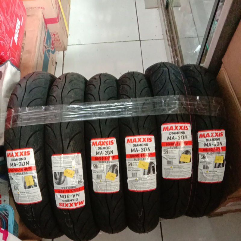 BAN MAXXIS DIAMOND MA-3DN TUBELES (70/80/80/90/90/80/100/80-14) MAXIS DIAMOND14 BAN LUAR TUBLES FOR 