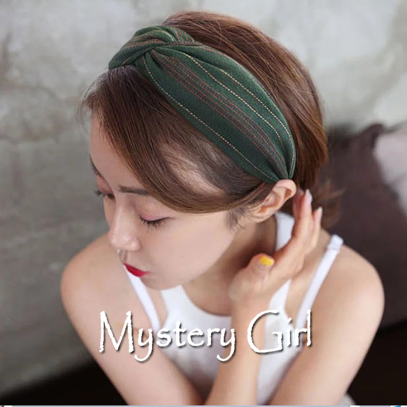 Mysterygirl - Jepit Rambut Bandana Bando Rambut Twilly Bag Polos Salur Bandana Simpul Ala Korea BANDANA KOREA Bando Bandana Simpul Korea Headband