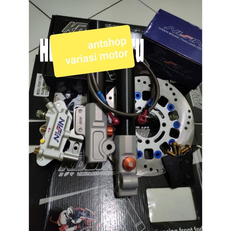 PAKETAN TABUNG BOTTOM SHOCK DEPAN RT STAGE KALIPER 4 PISTON SATRIA FU BEAT VARIO MIO JUPITER