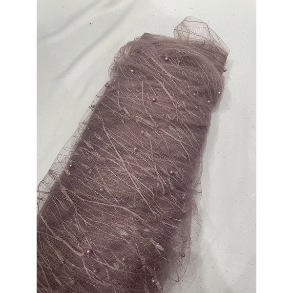 kain Tulle akar mutiara-Mauve