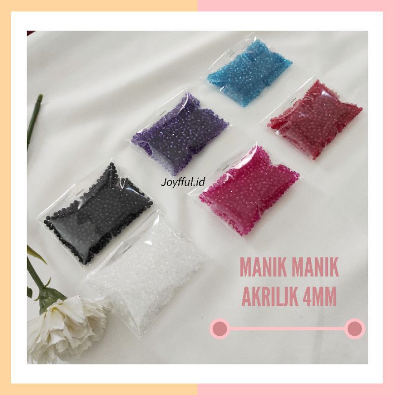 Manik Manik Mute Akrilik Bola Dunia 4mm/6mm untuk DIY Gelang Kalung Cincin