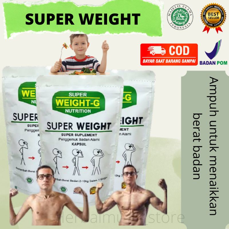 SUPER WEIGHT GAIN ORIGINAL KAPSUL PENGGEMUK BADAN ANAK DEWASA ASLI MENAMBAH BERAT BADAN WEIGHT