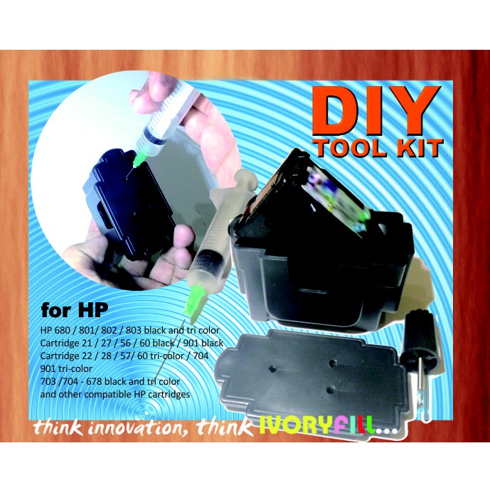 Alat tool refill DIY ISTIMEWA isi ulang tinta HP 680 678